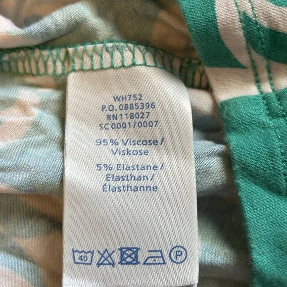 Boden Women's Green Print Jersey Knit Maxi Dress, Sleeveless V-Neck 2P Petite 2 - Picture 4 of 4